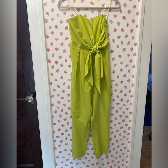 Mustard Seed Neon Green Strapless Jumpsuit Size Small - Picture 1 of 6